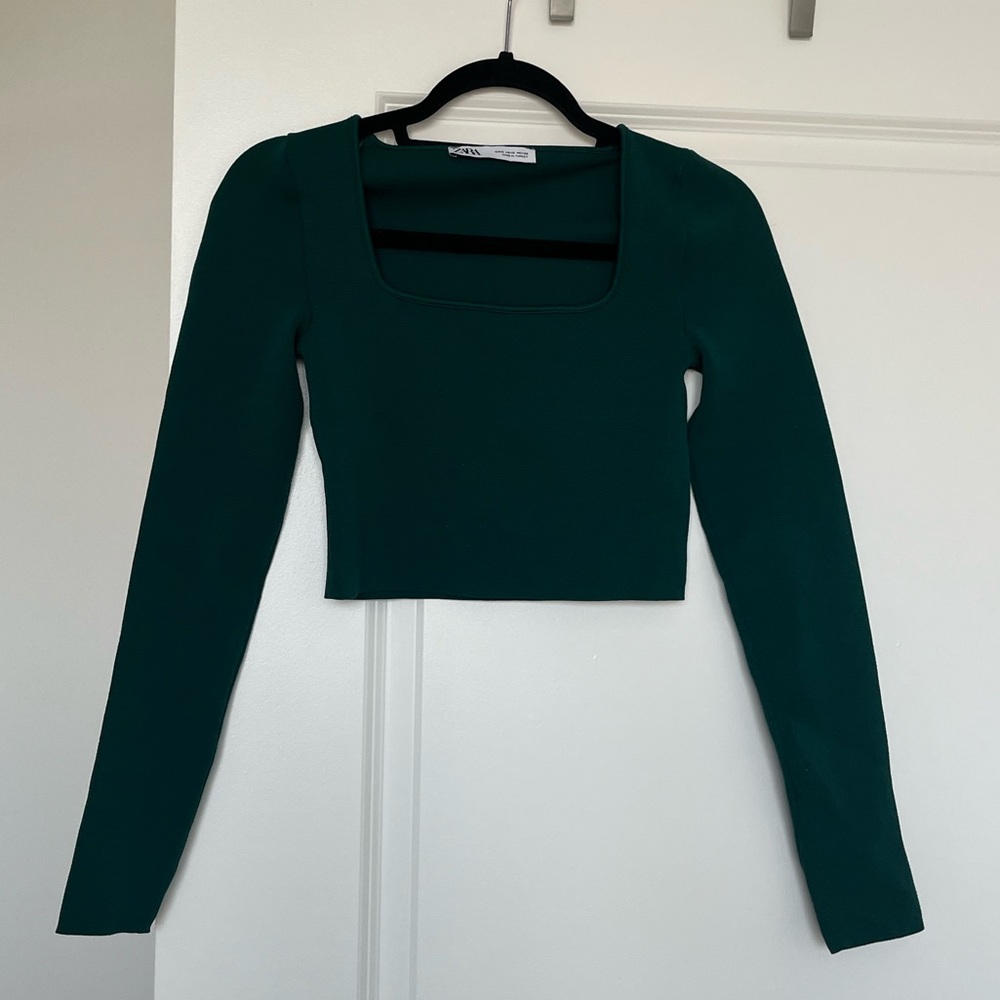 Emerald green top from Zara